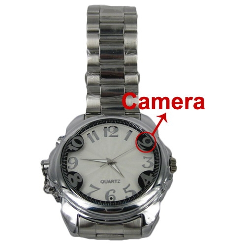 2GB Silver Spy Camera Wrist Watch with Micro Camcorder Hidden